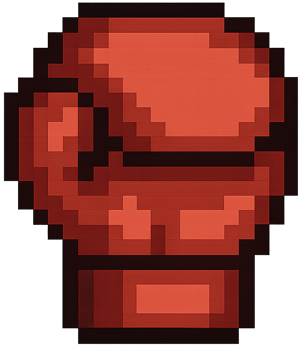 Boxhandschuh in pixel stil mit transparentem hintergrund-1