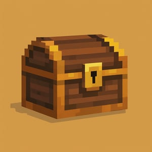 verpixelte schatztruhe auf einfarbigem hintergrund